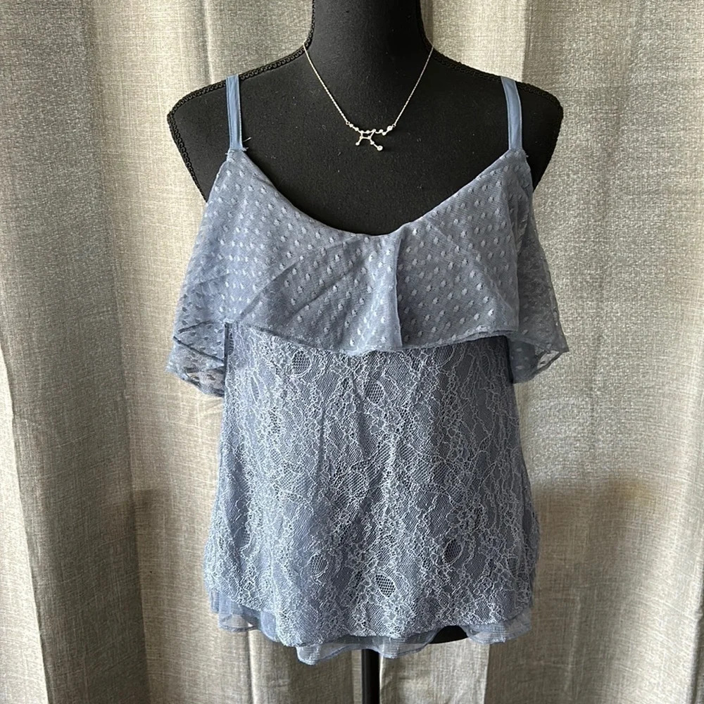 Blue lace White House Black Market top